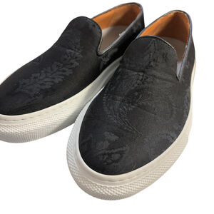 ETRO Milano Womens Shoes Slip On Sneakers Jaquard Leather Black Sz. 39 11370